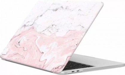 Чехол-накладка moonfish для MacBook Pro 13" soft-touch (мраморный бело-розовый)