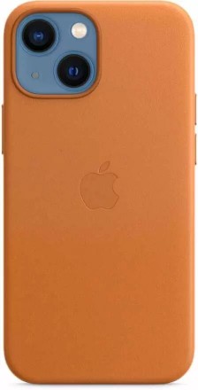 Чехол кожаный для iPhone 13 mini Apple MagSafe (золотистая охра)