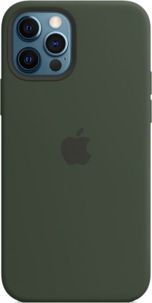 Силиконовый чехол Apple MagSafe для iPhone 12 Pro Max (кипрский зелёный)
