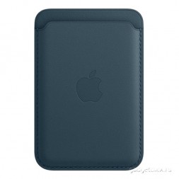 Кожаный чехол-бумажник MagSafe для iPhone (балтийский синий)