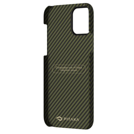 Кевларовый чехол Pitaka MagEZ Case для iPhone 12 Pro (черно-зеленый)