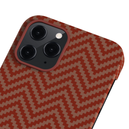 Кевларовый чехол Pitaka MagEZ Case для iPhone 12 Pro Max (красно-оранжевый)