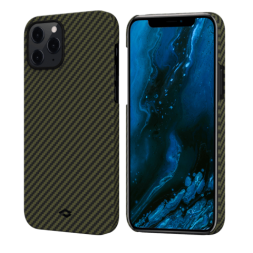 Кевларовый чехол Pitaka MagEZ Case для iPhone 12 Pro Max (черно-зеленый)